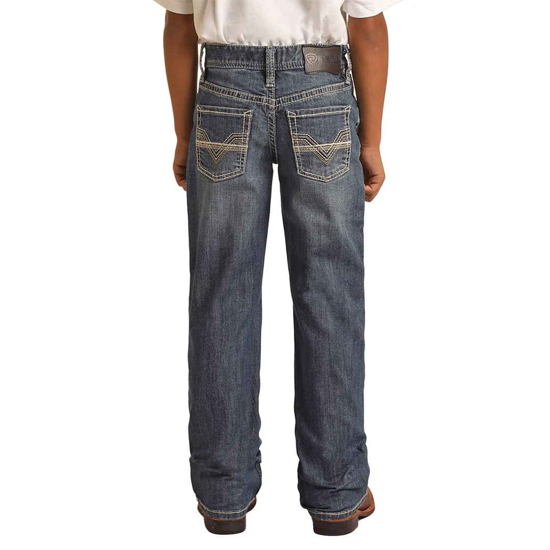 Rock & Roll Denim Boys' Medium Vintage Stackable Bootcut Jeans
