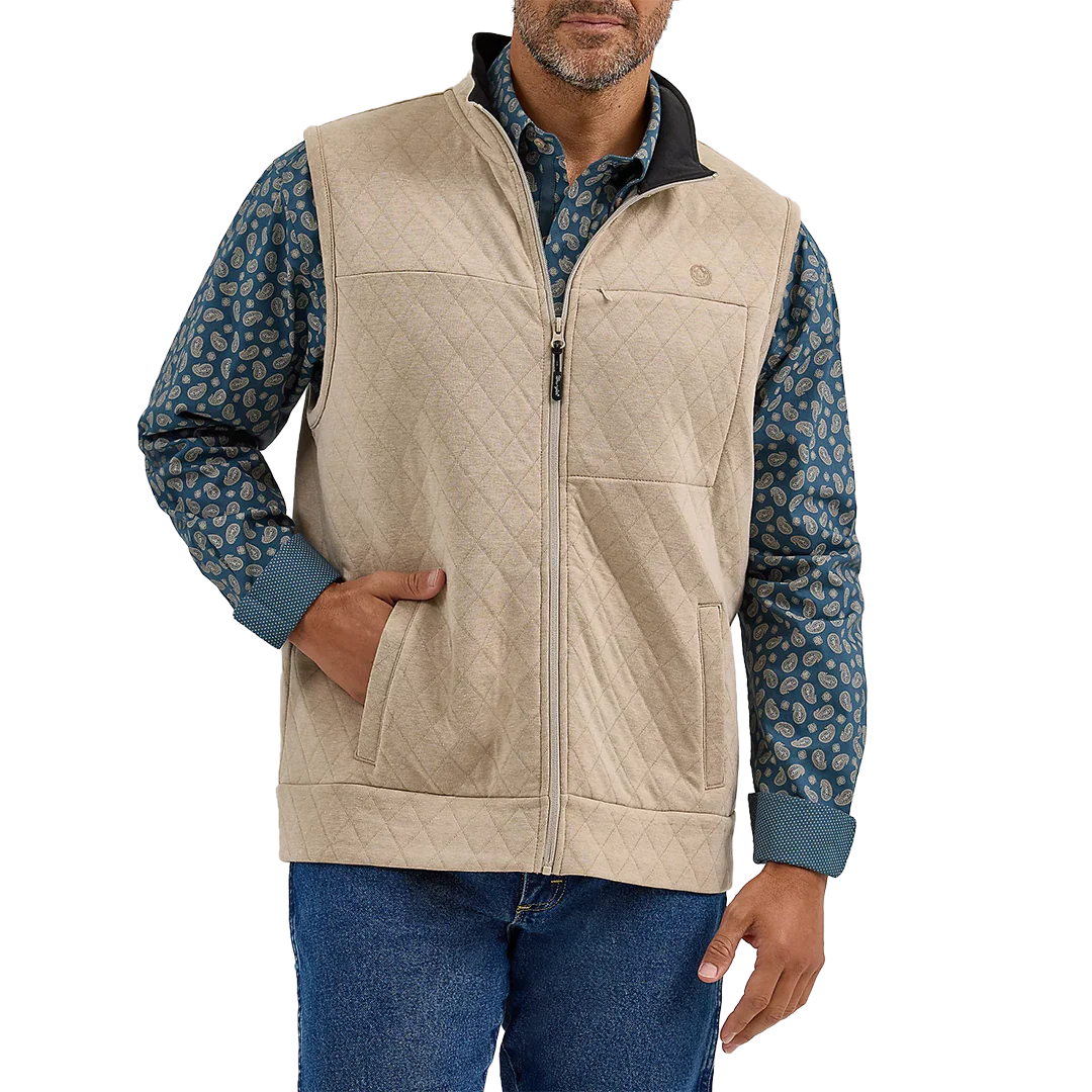 Wrangler Men��s George Strait Zip Front Solid Knit Vest