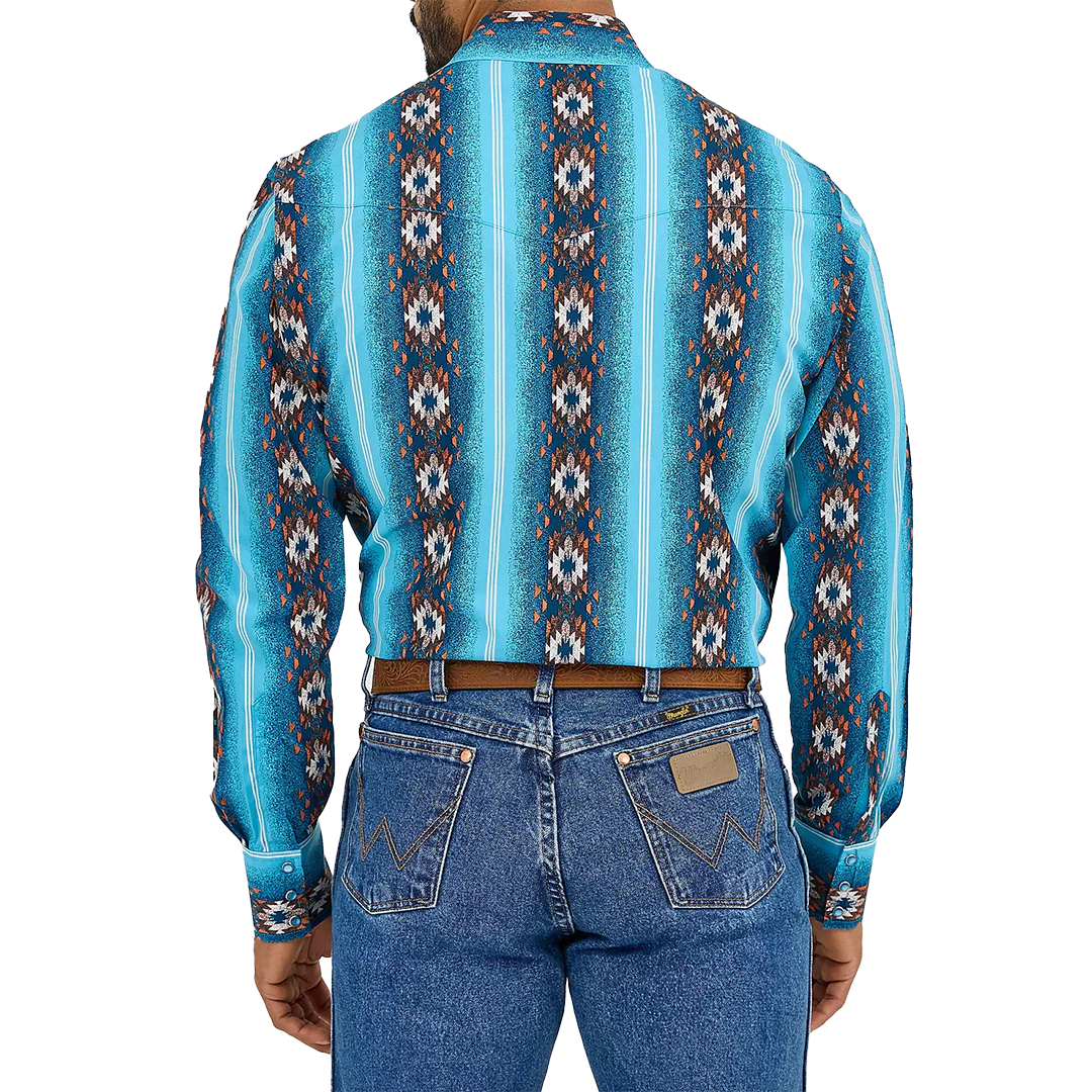 Wrangler Men's Checotah Aztec Long Sleeve Snap Shirt