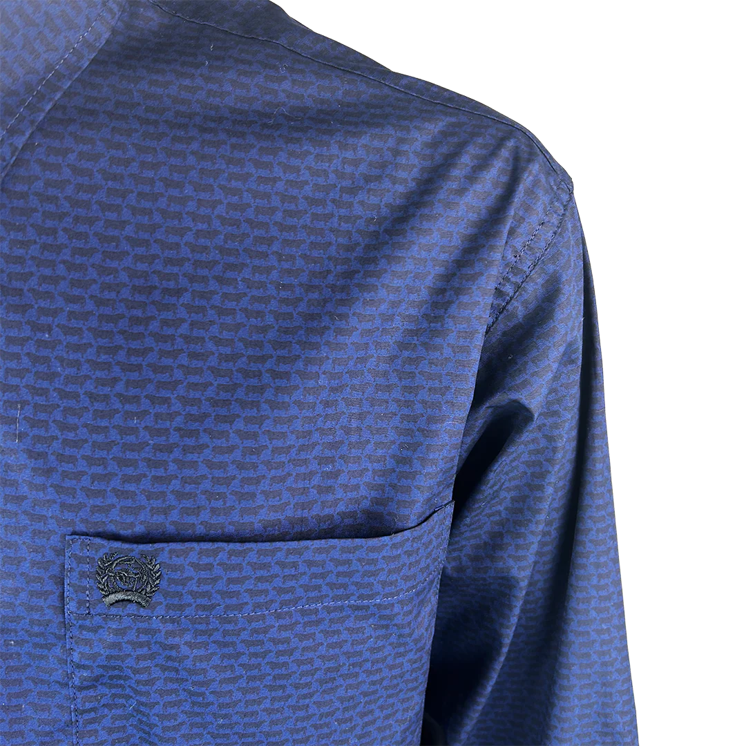 Cinch Men's Cow Geometric Print Button-Down Shirt