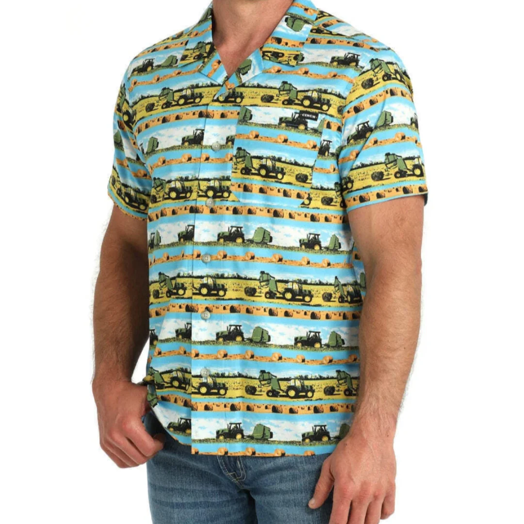 Cinch Men' Hayin' Season Short Sleeve Button Shirt