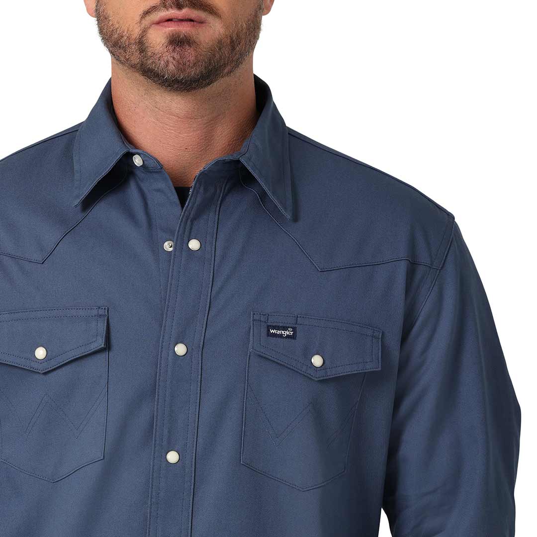 Wrangler Men's Flannel Lined Solid Snap Work Shirt