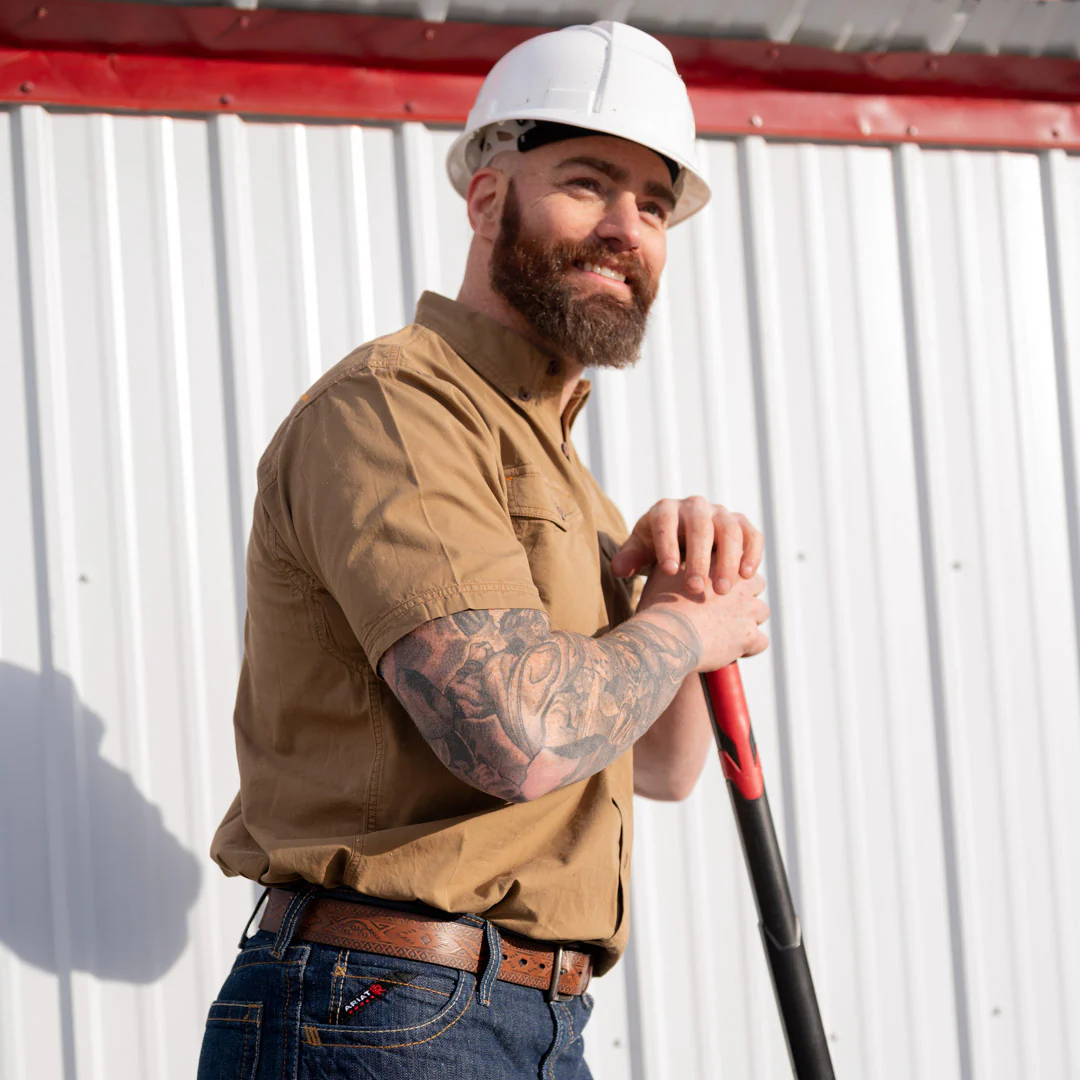 Ariat Men's Rebar Washed Twill Short Sleeve Button-Down Shirt