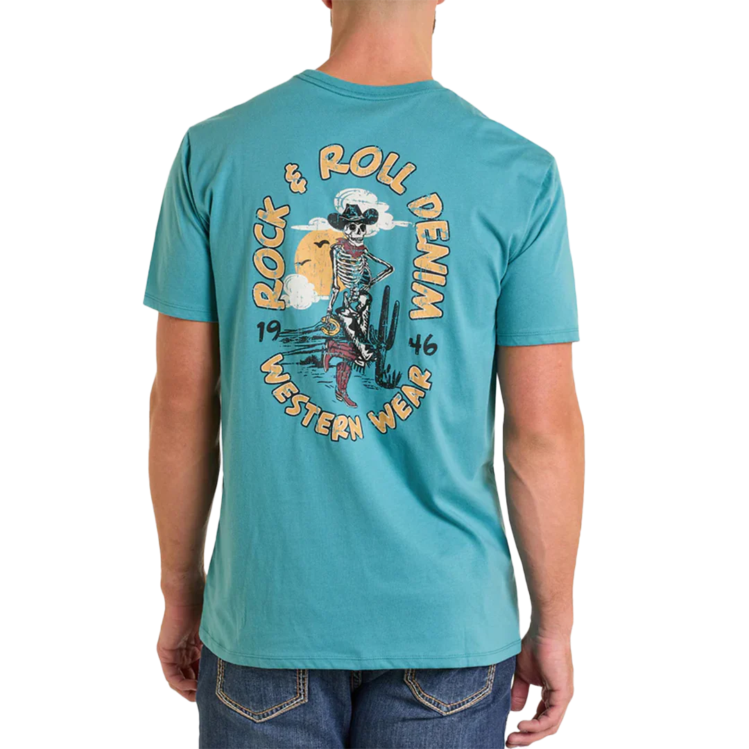 Rock & Roll Denim Unisex Skeleton Graphic T-Shirt