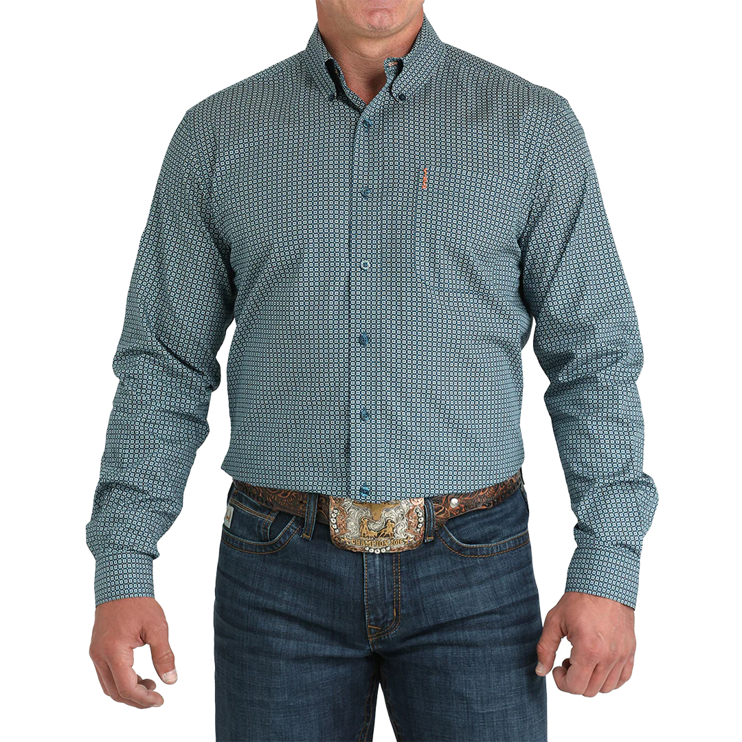 Cinch Men's Geometric Print Button-Down Shirt