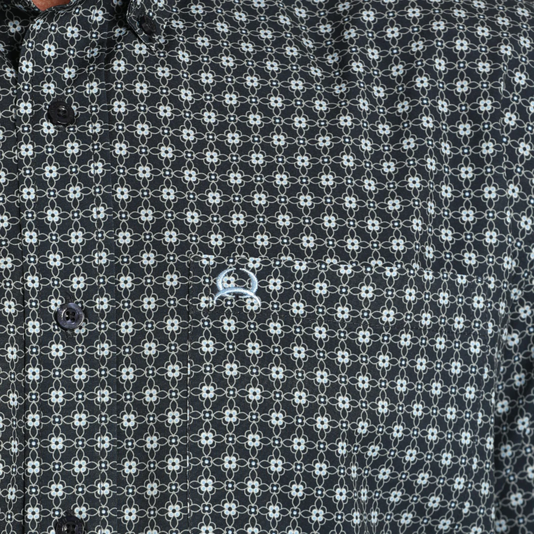 Cinch Men' Geometric Print Short Sleeve Button Shirt