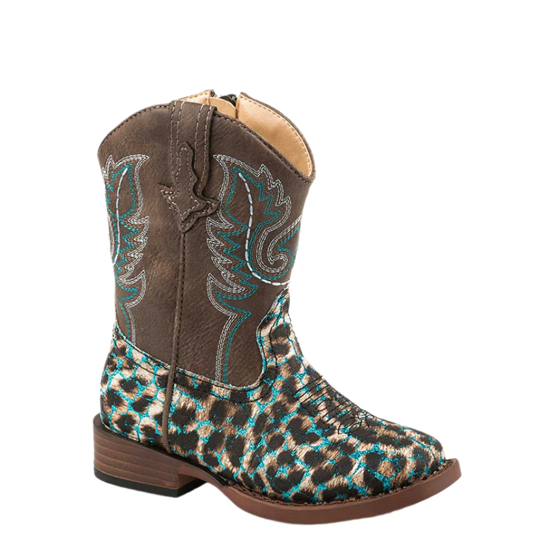 Roper Toddler Girls' Glitter Leopard Cowgirl Boots