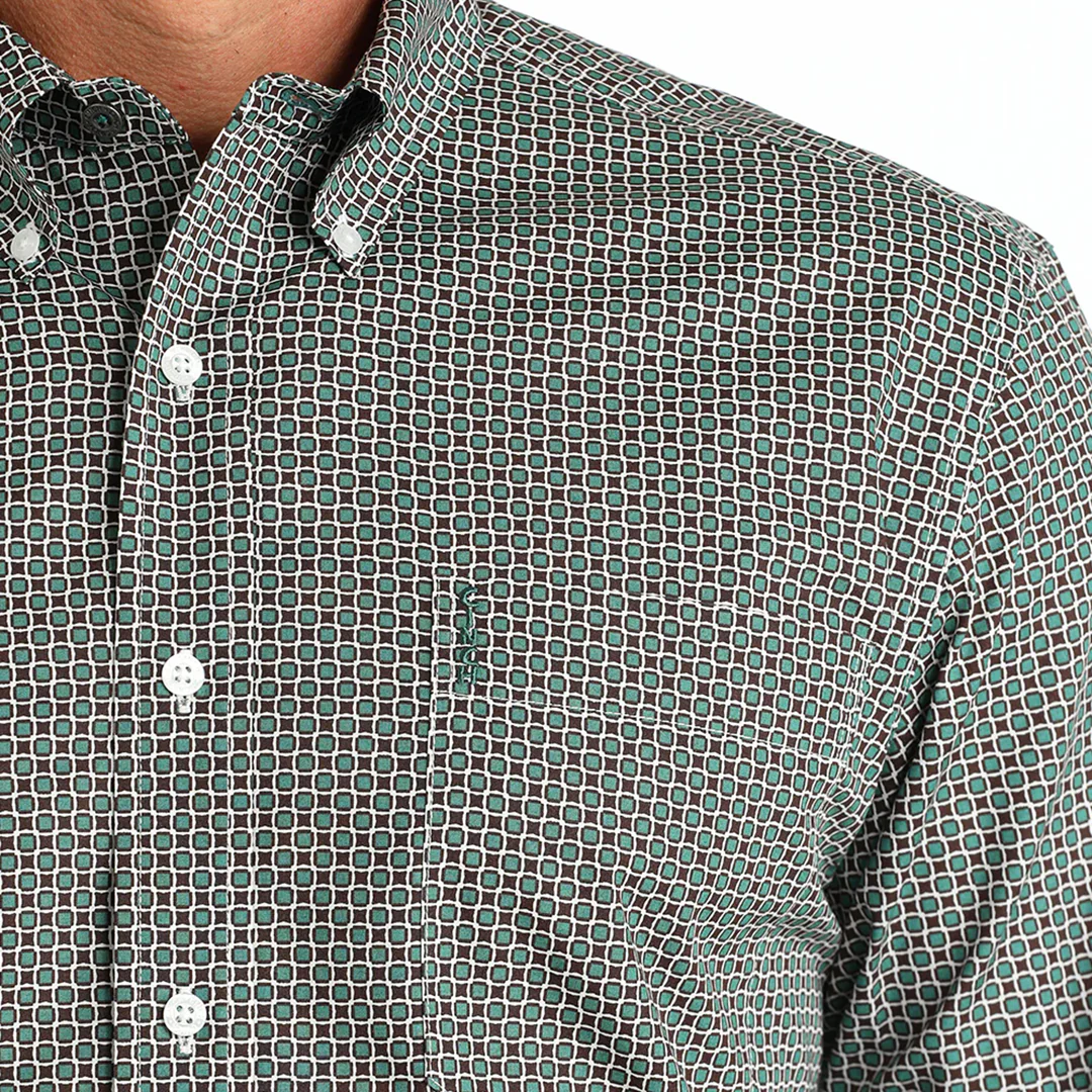 Cinch Men's Geometric Print Long Sleeve Button Shirt