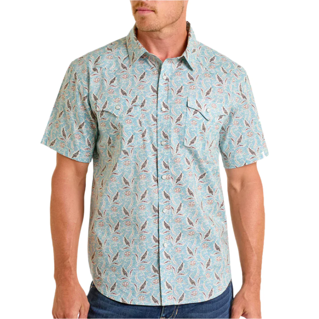 Panhandle Men's Paisley Short Sleeve Snap Shirt