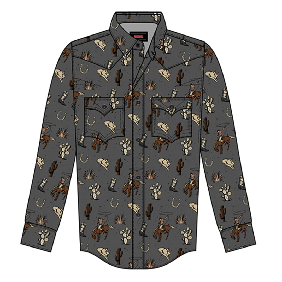 Rock & Roll Denim Boys' Novelty Long Sleeve Snap Shirt