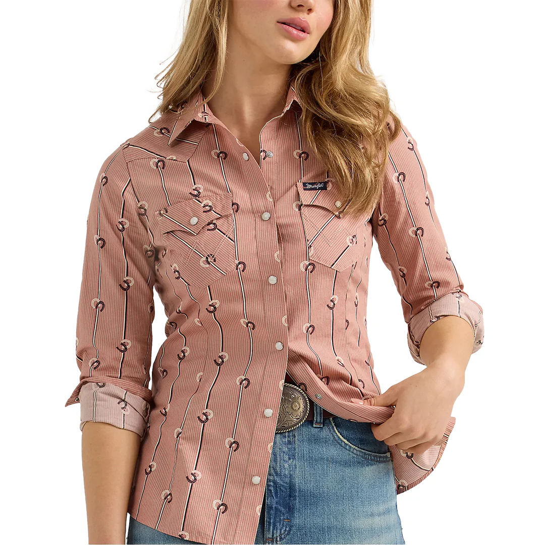 Wrangler Women's Retro Stripe Western Snap Shirt