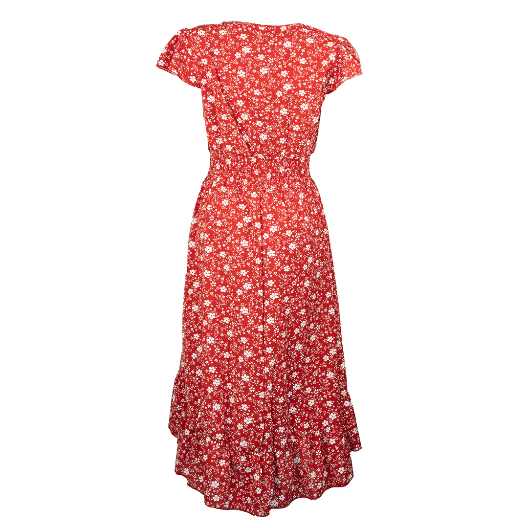 Papa Fashions Women's Flower Print Maxi Dress