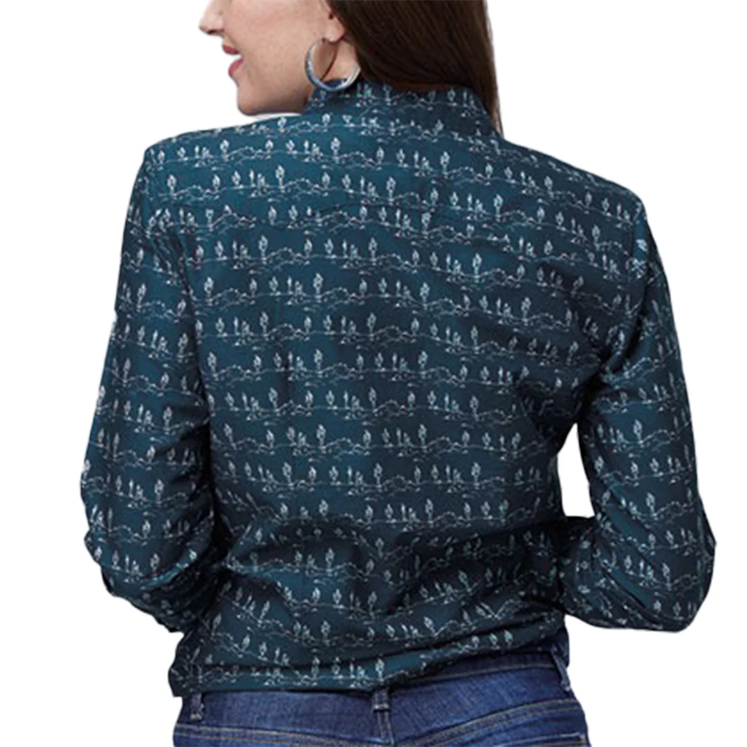 Roper Women's Desert Print Western Pearl Long Sleeve Snap Shirt