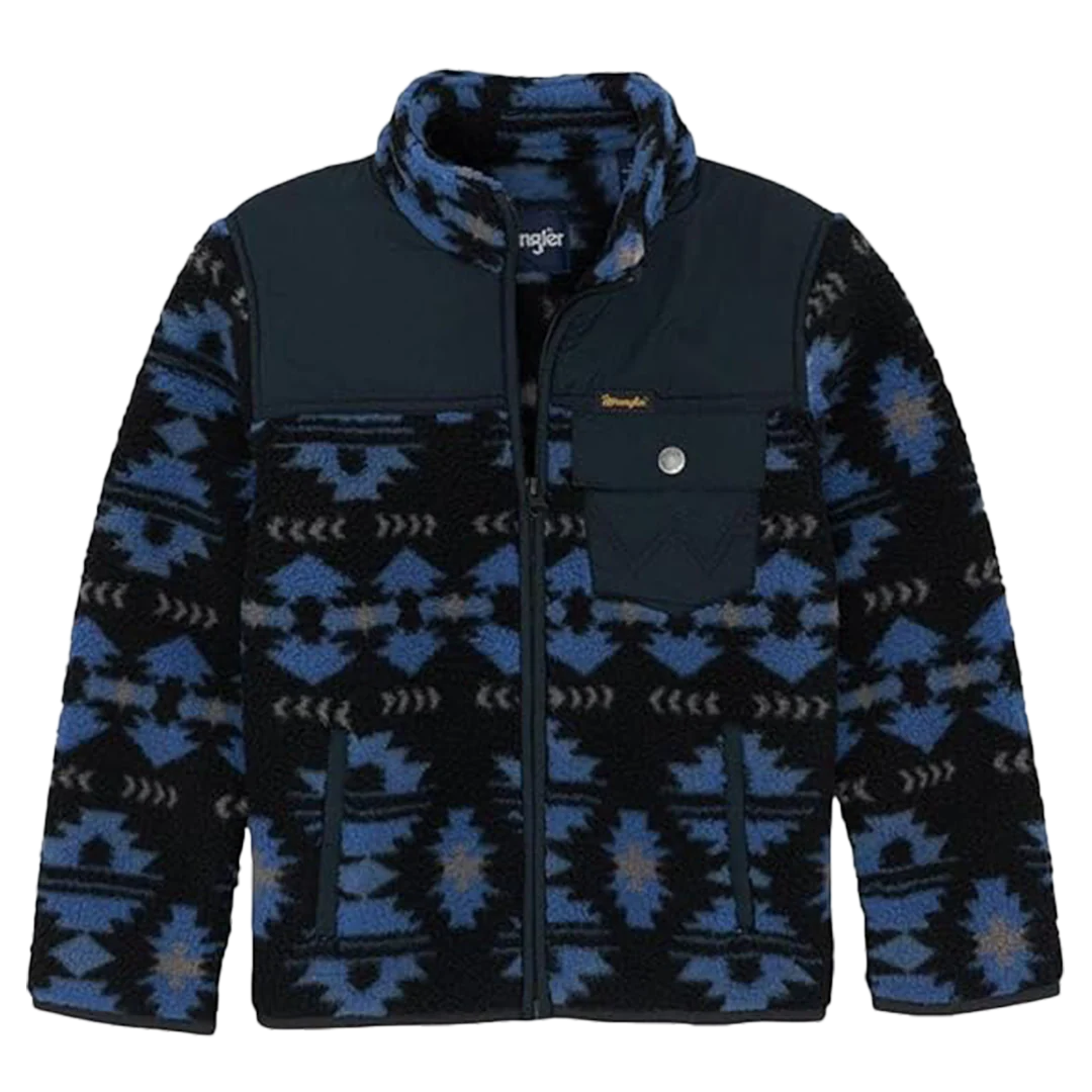 Wrangler Boys' Aztec Sherpa Full Zip Jacket
