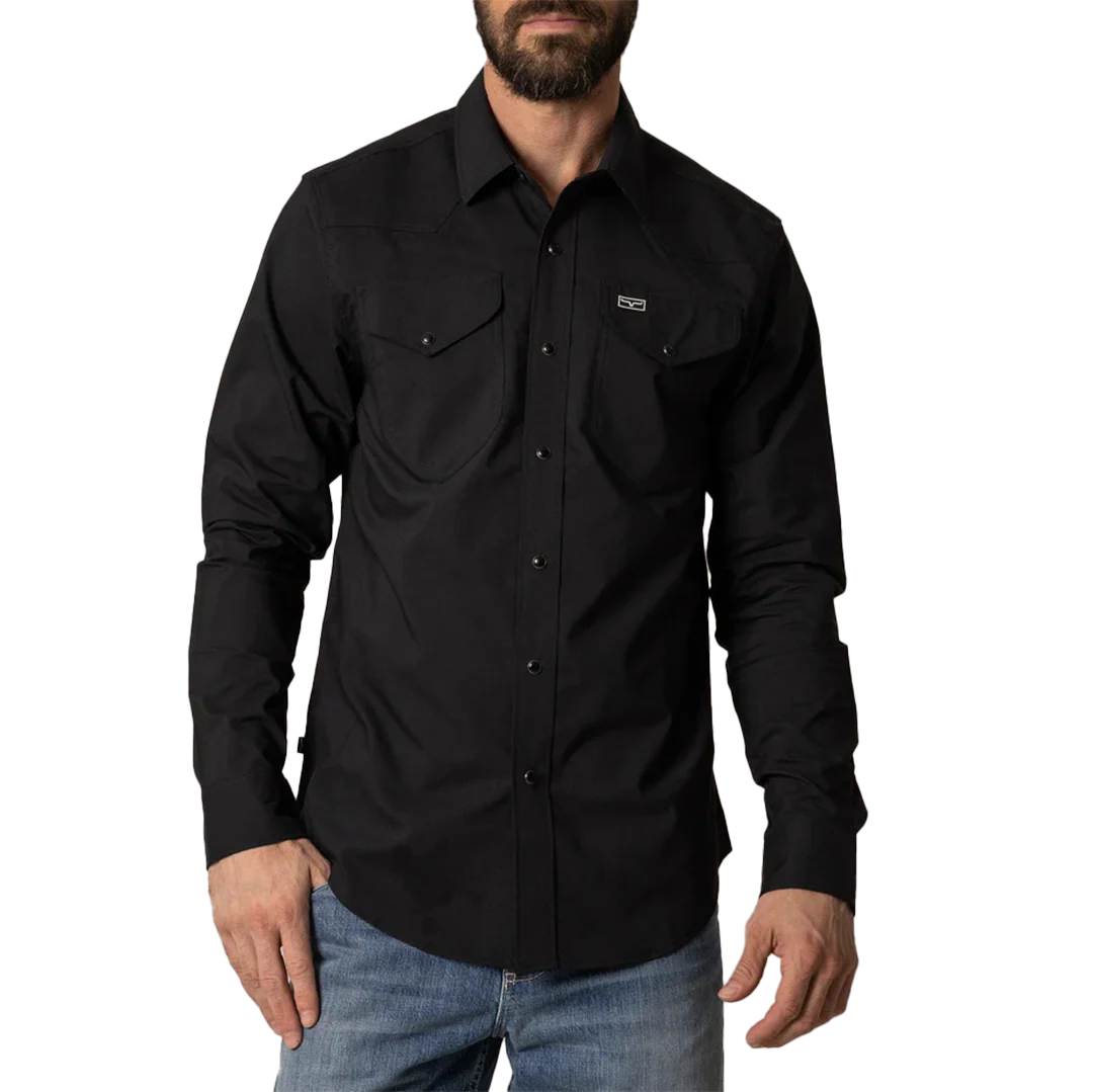 Kimes Ranch Men's Blackout Dress Long Sleeve Snap Shirt