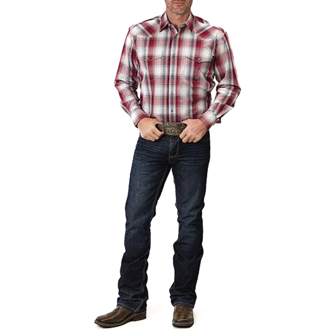 Roper Men's Amarillo Plaid Snap Shirt In Red