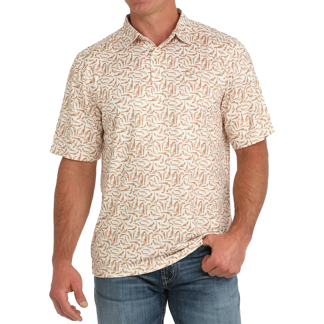Cinch Men's Arena Flex Gun Print Polo