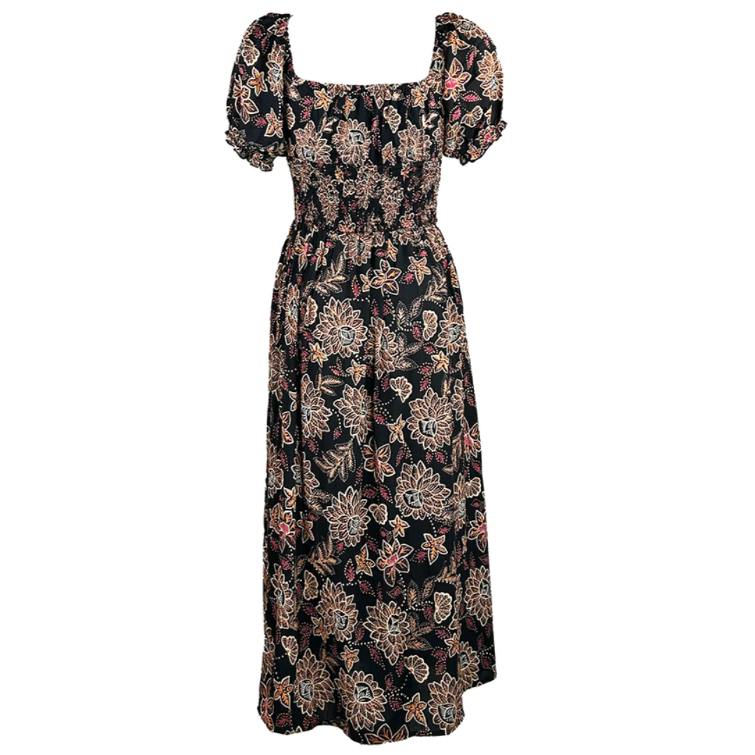 Angie Clothes Women's Flower Print Midi Dress