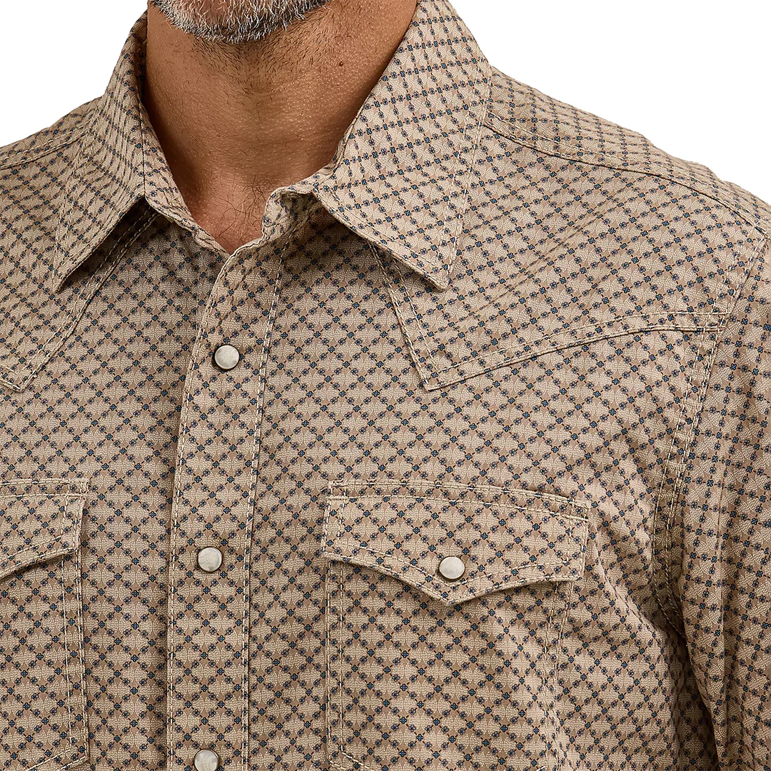 Wrangler Men's Retro Premium Western Long Sleeve Snap Printed Shirt