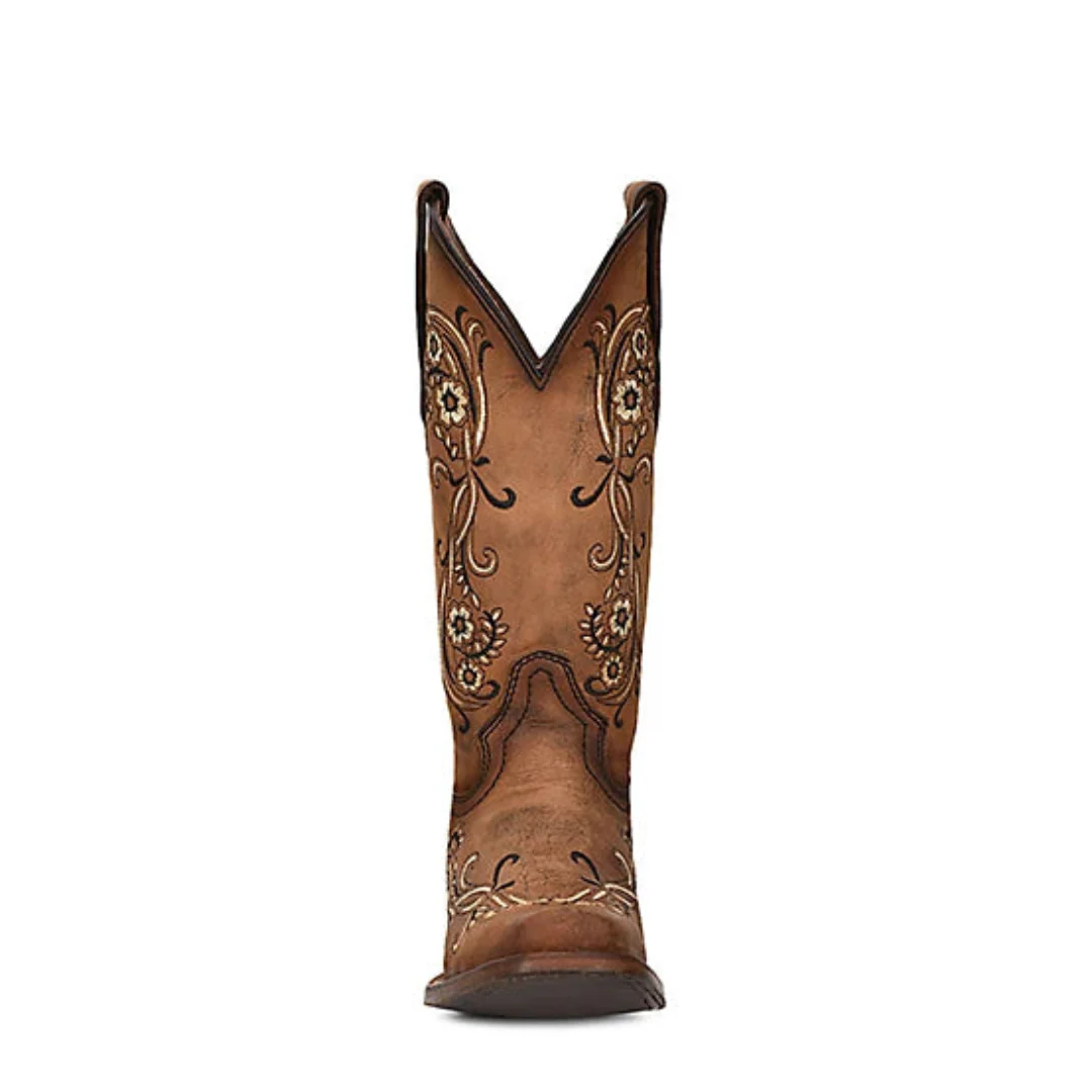 Circle G Women's Floral Embroidery Cowgirl Boots