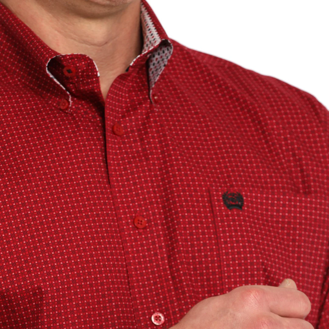 Cinch Men's Geometric Print Long Sleeve Button Shirt