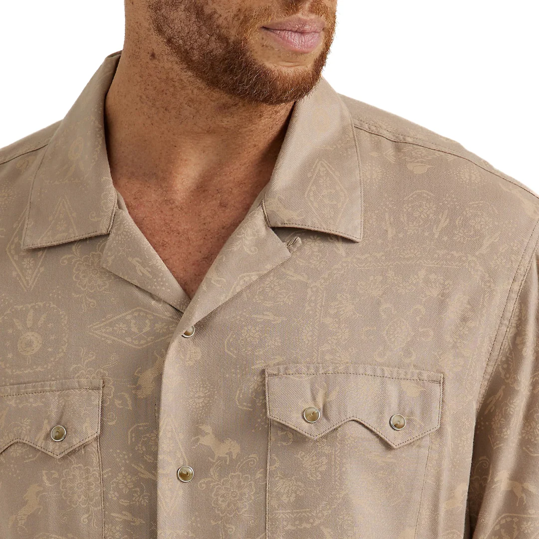 Wrangler Men's Coconut Cowboy Short Sleeve Snap Shirt
