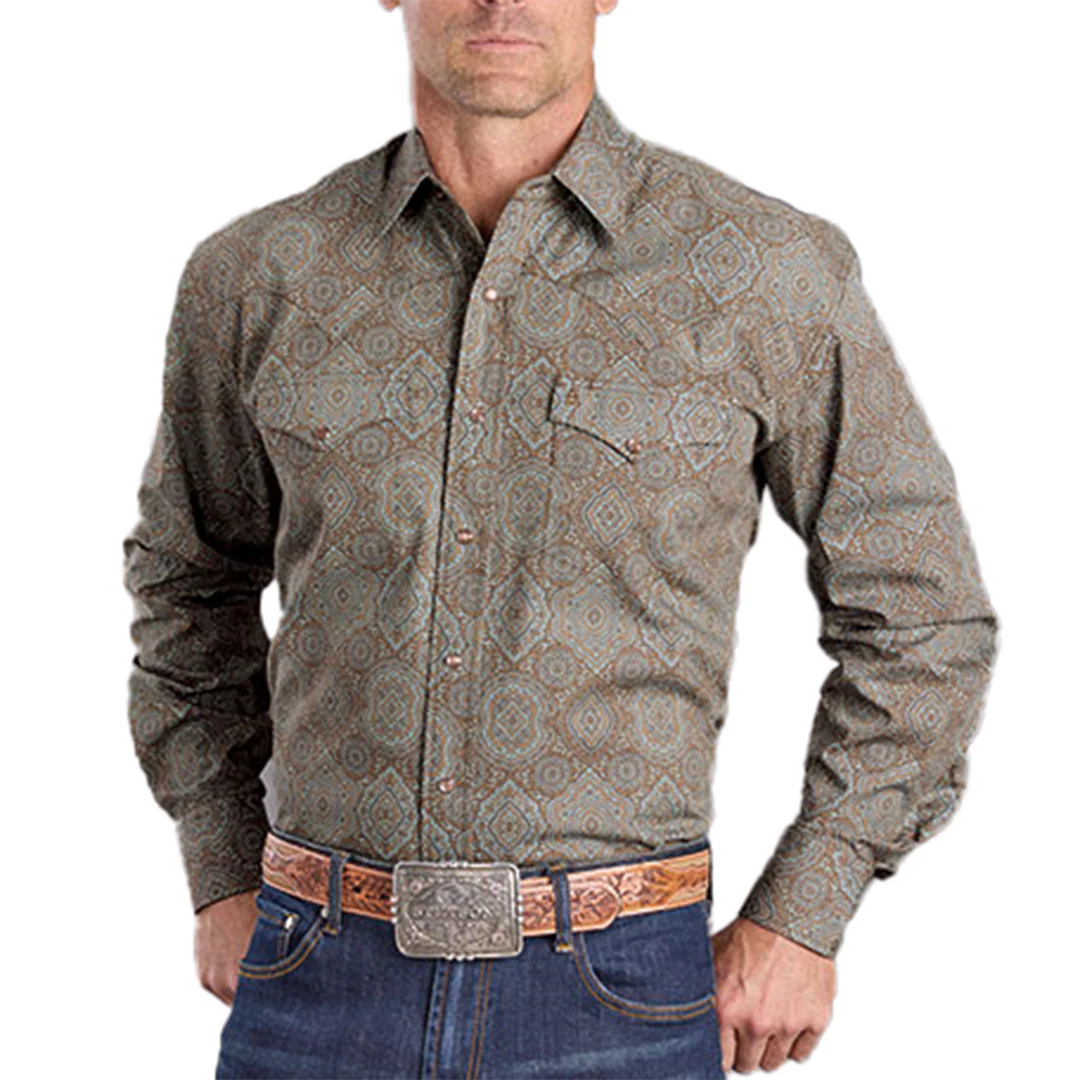 Stetson Men's Paisley Print Long Sleeve Snap Shirt