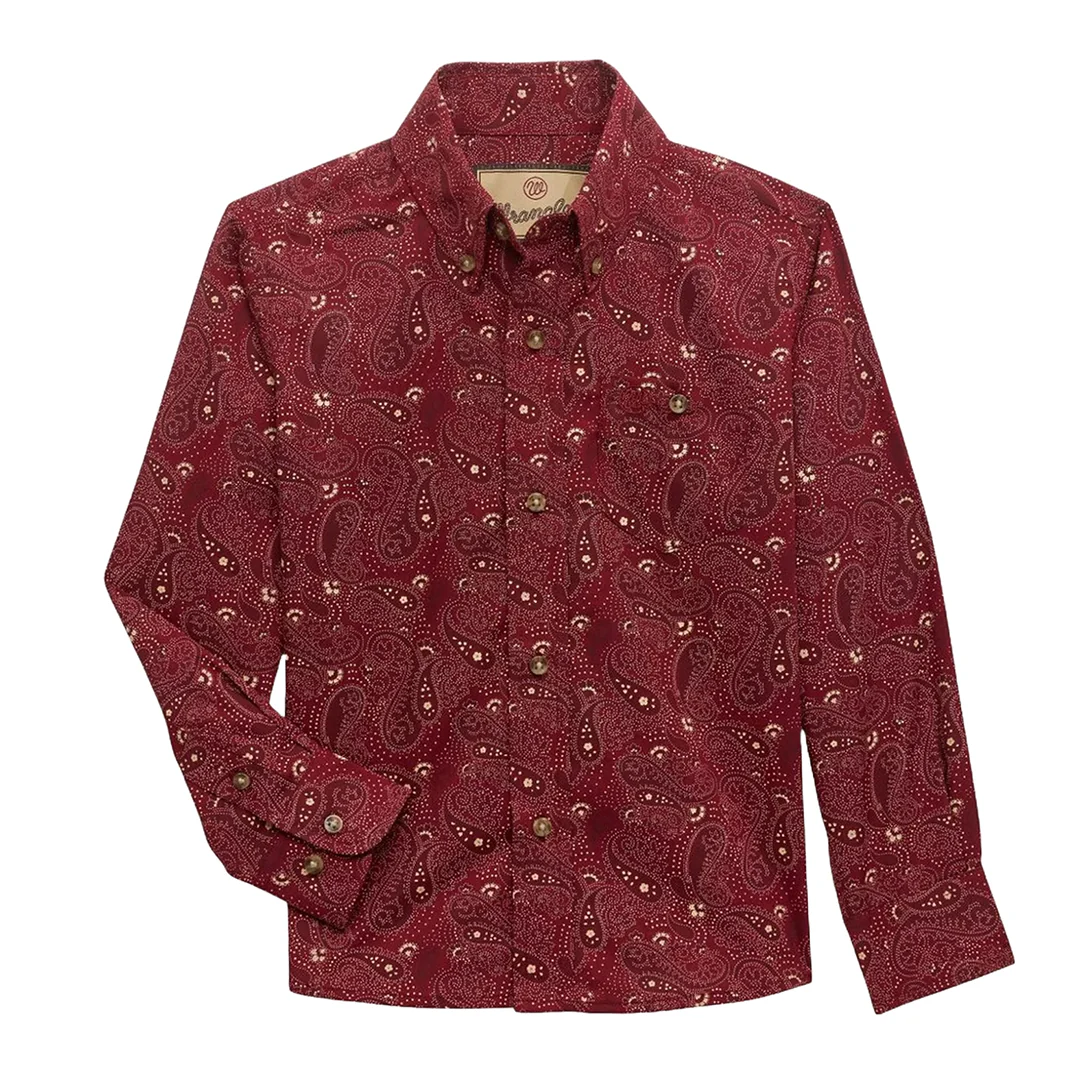 Wrangler Men's Classic Paisley Long Sleeve Button Down Shirt