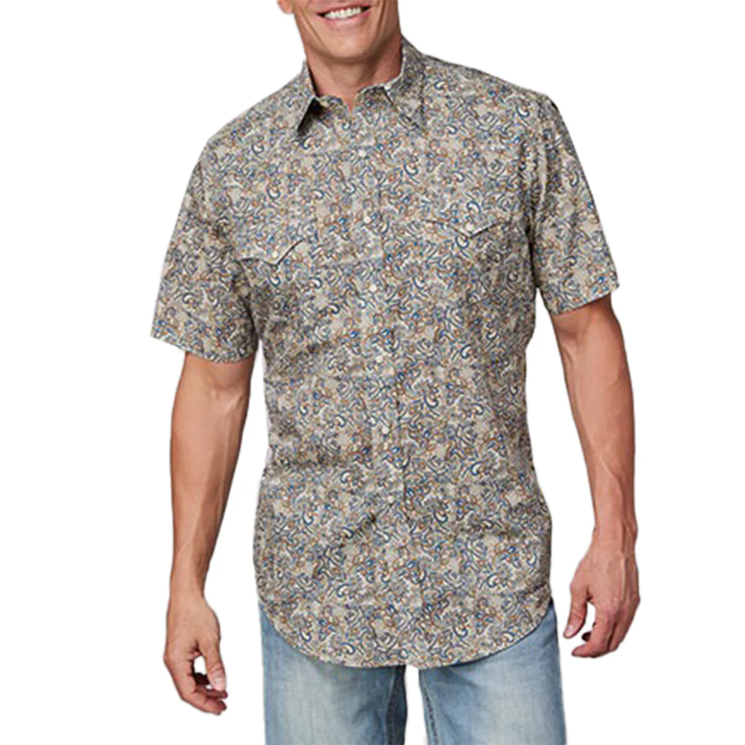 Roper Men's Paisley Print Short Sleeve Snap Shirt