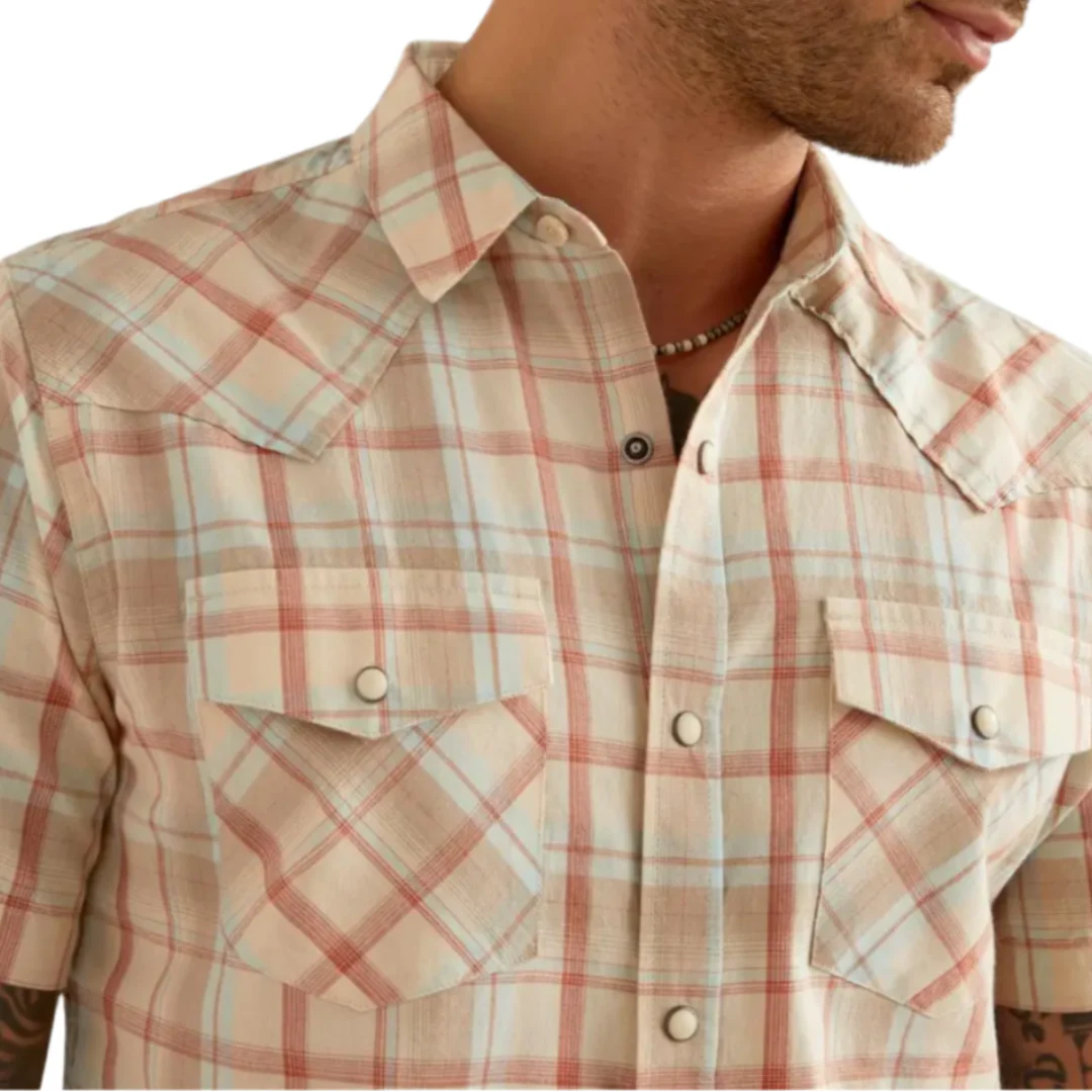 Ariat Men's Retro Hughie Plaid Short Sleeve Snap Shirt