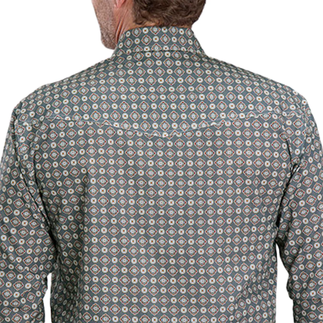 Roper Men's Amarillo Collection Medallion Print Long Sleeve Snap Shirt