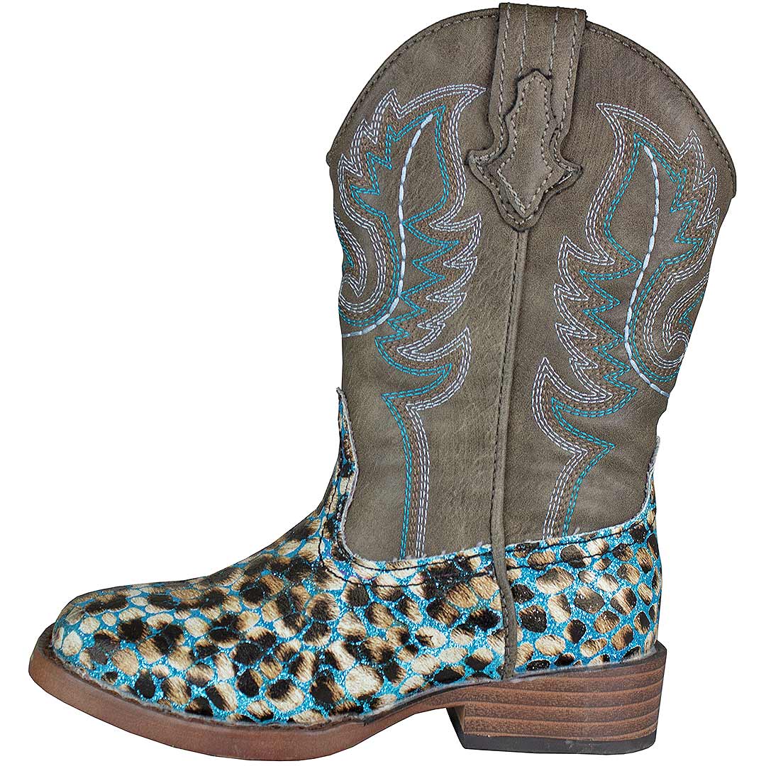 Roper Girls' Glitter Leopard Square Toe Cowgirl Boots