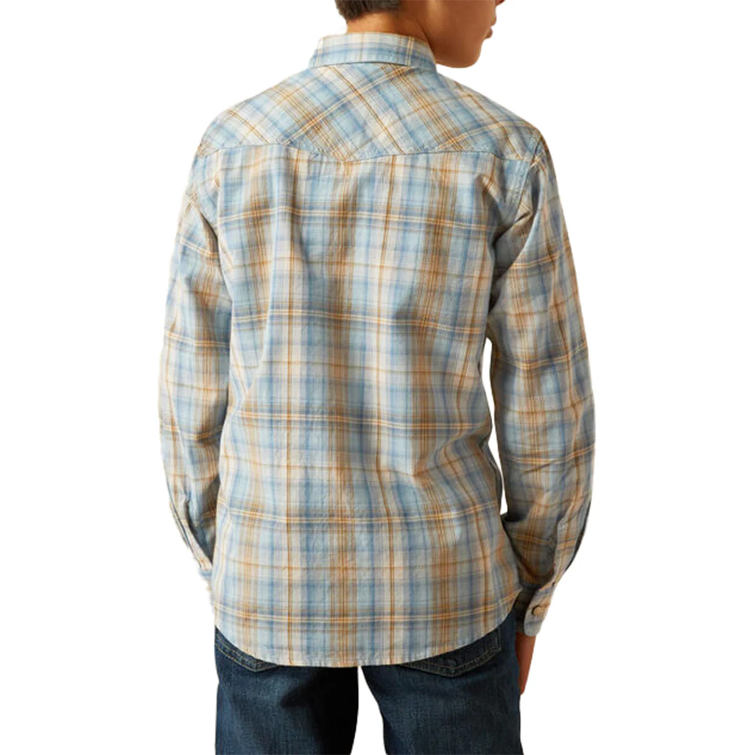 Ariat Boys' Retro Plaid Howe Long Sleeve Button Shirt