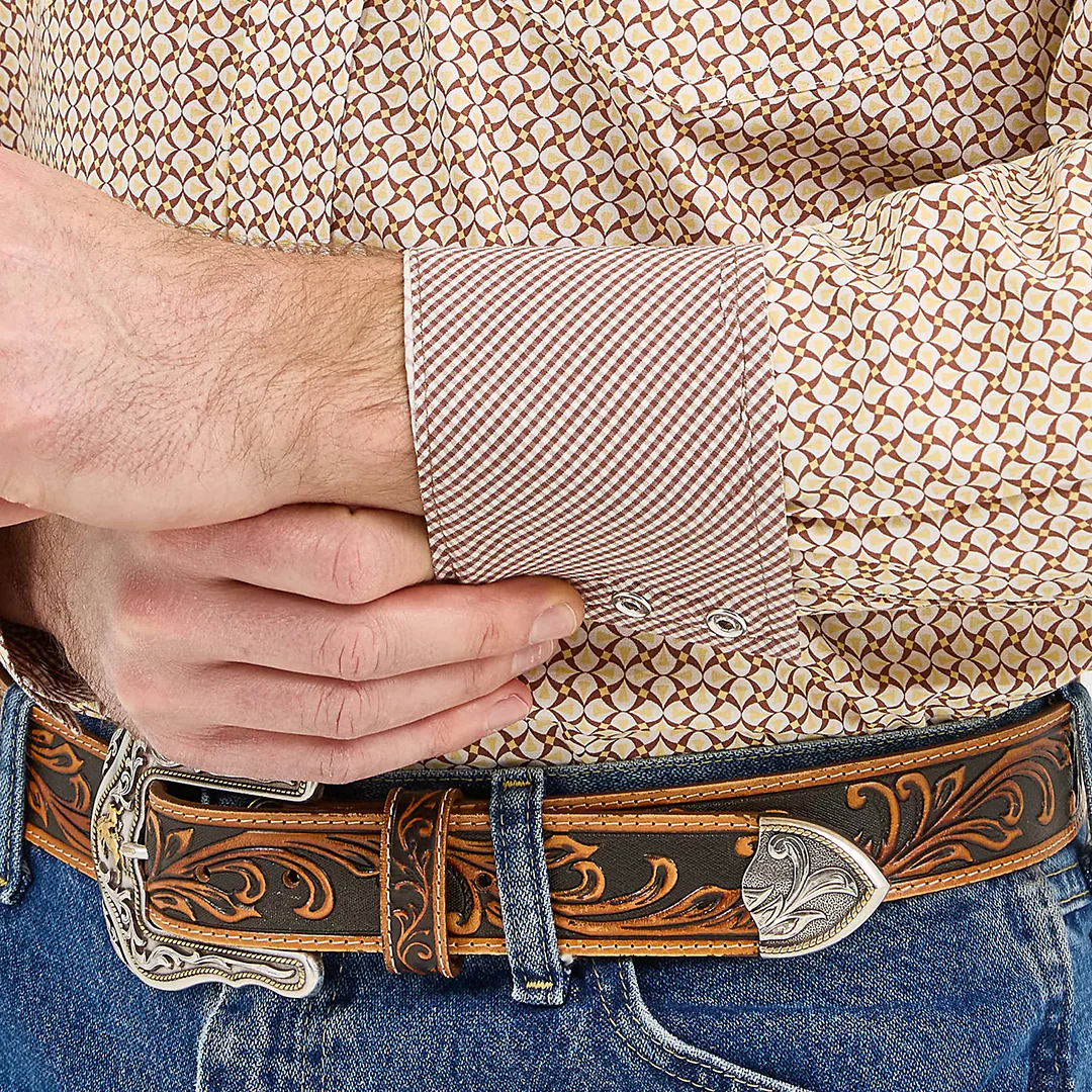 Wrangler Men's George Stra Troubadour Long Sleeve Snap Shirt