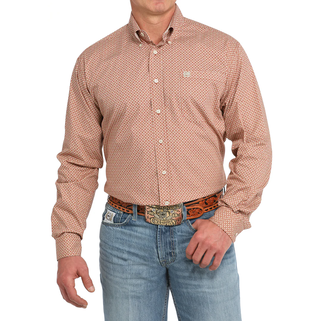 Cinch Men's Geometric Print Button-Down Shirt