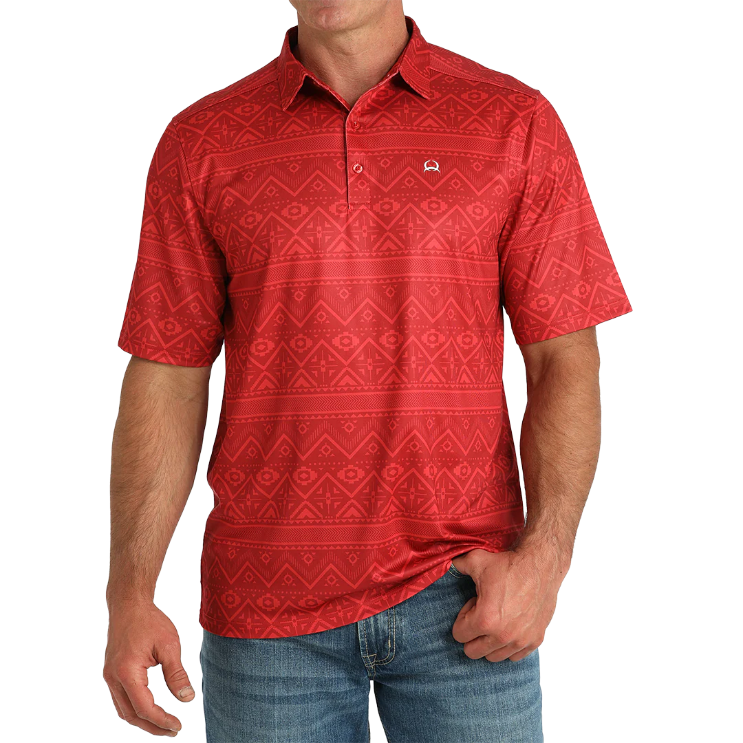 Cinch Men's Aztec Print Polo