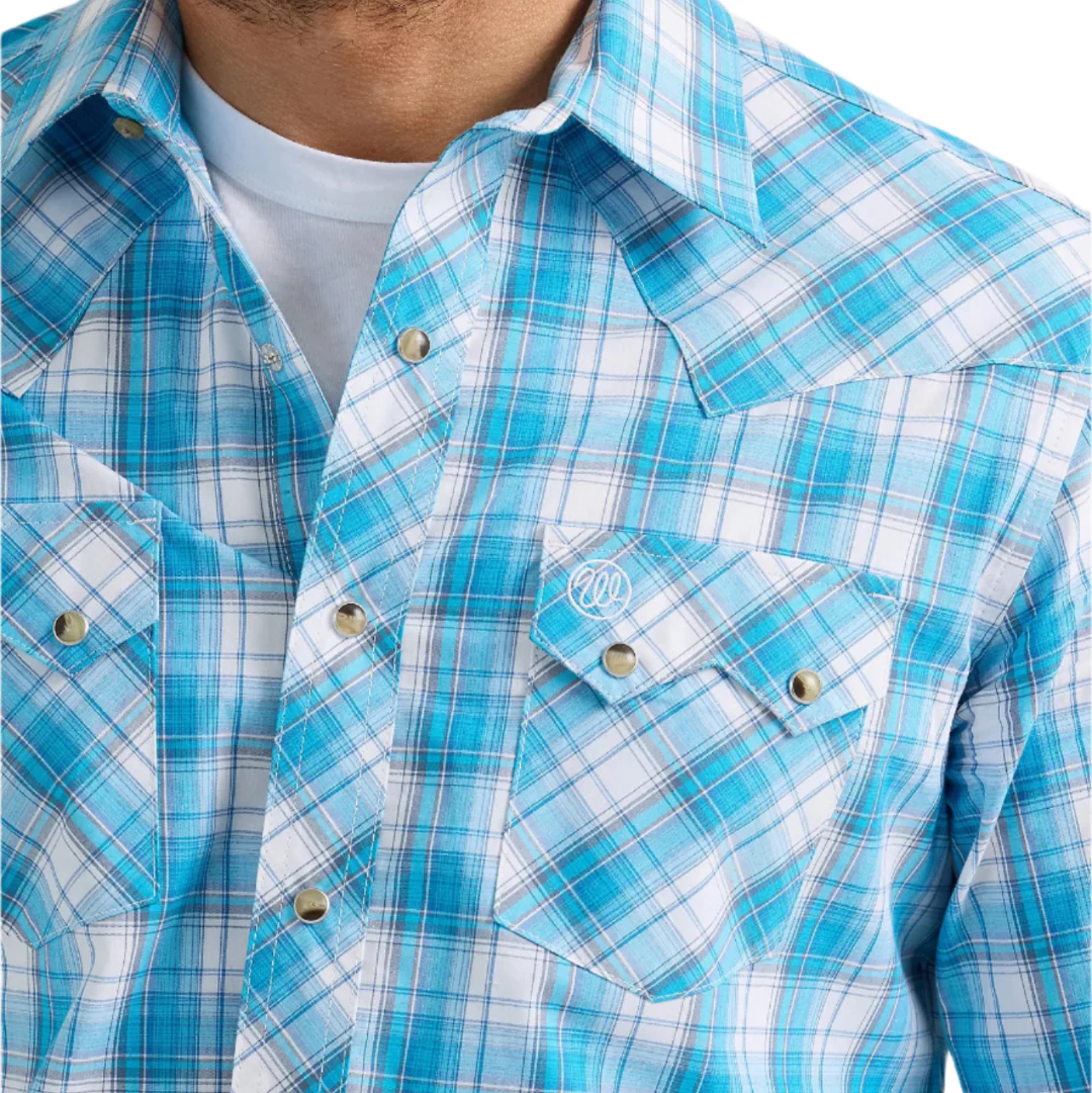 Wrangler Men's Retro Plaid Long Sleeve Snap Shirt