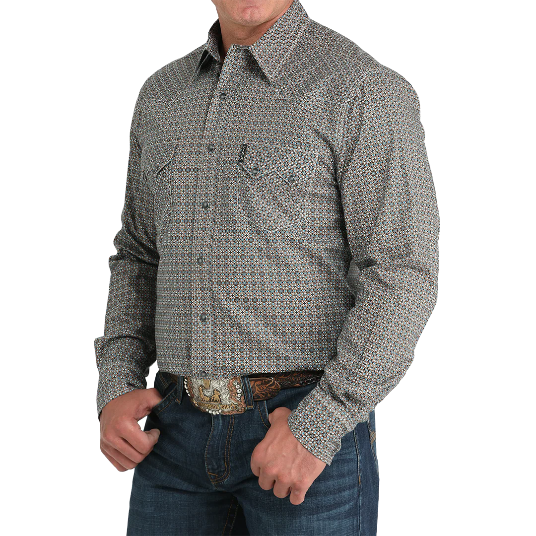 Cinch Men's Geometric Print Snap Shirt