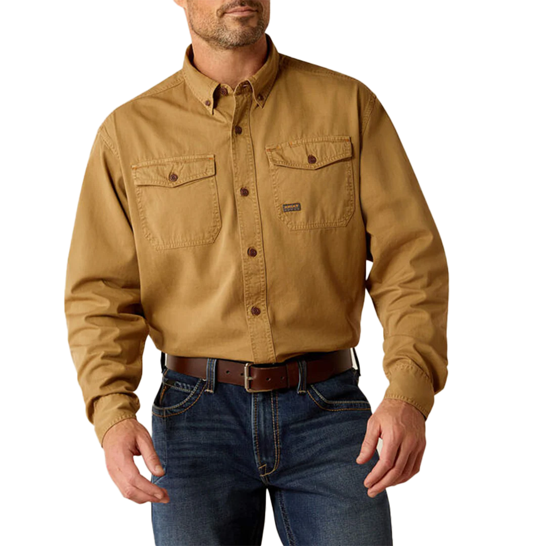 Ariat Men's Rebar Washed Twill Long Sleeve Shirt