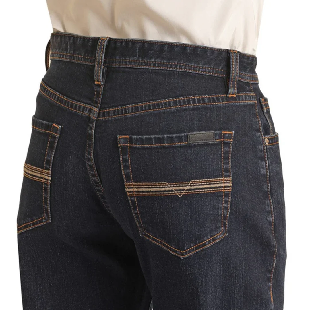 Rock & Roll Denim Men's 46 Relaxed Fit Rope Stitch Stackable Bootcut Jeans