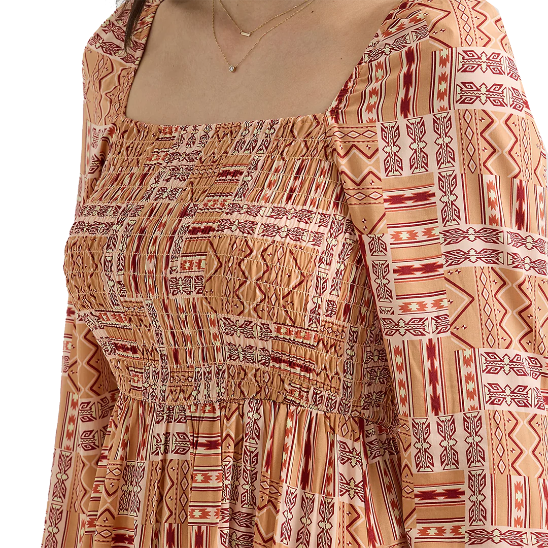 Wrangler Women's Smocked Bodice A-Line Dress