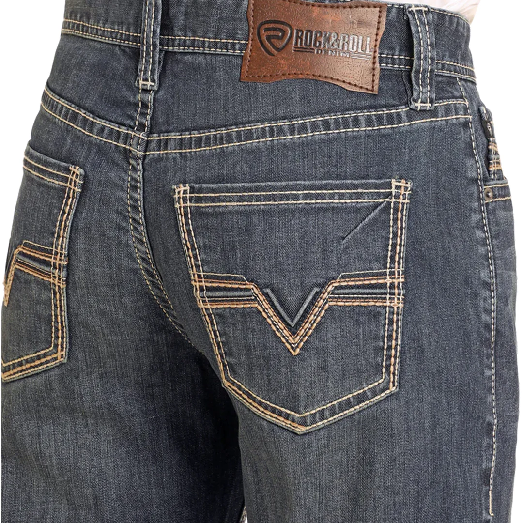 Rock & Roll Denim Men's Relaxed Fit Raised V Straight Leg Jeans