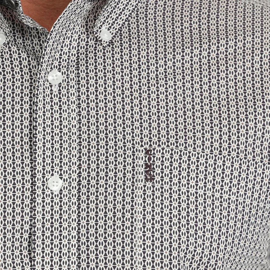 Cinch Men's Geometric Print Long Sleeve Button Shirt