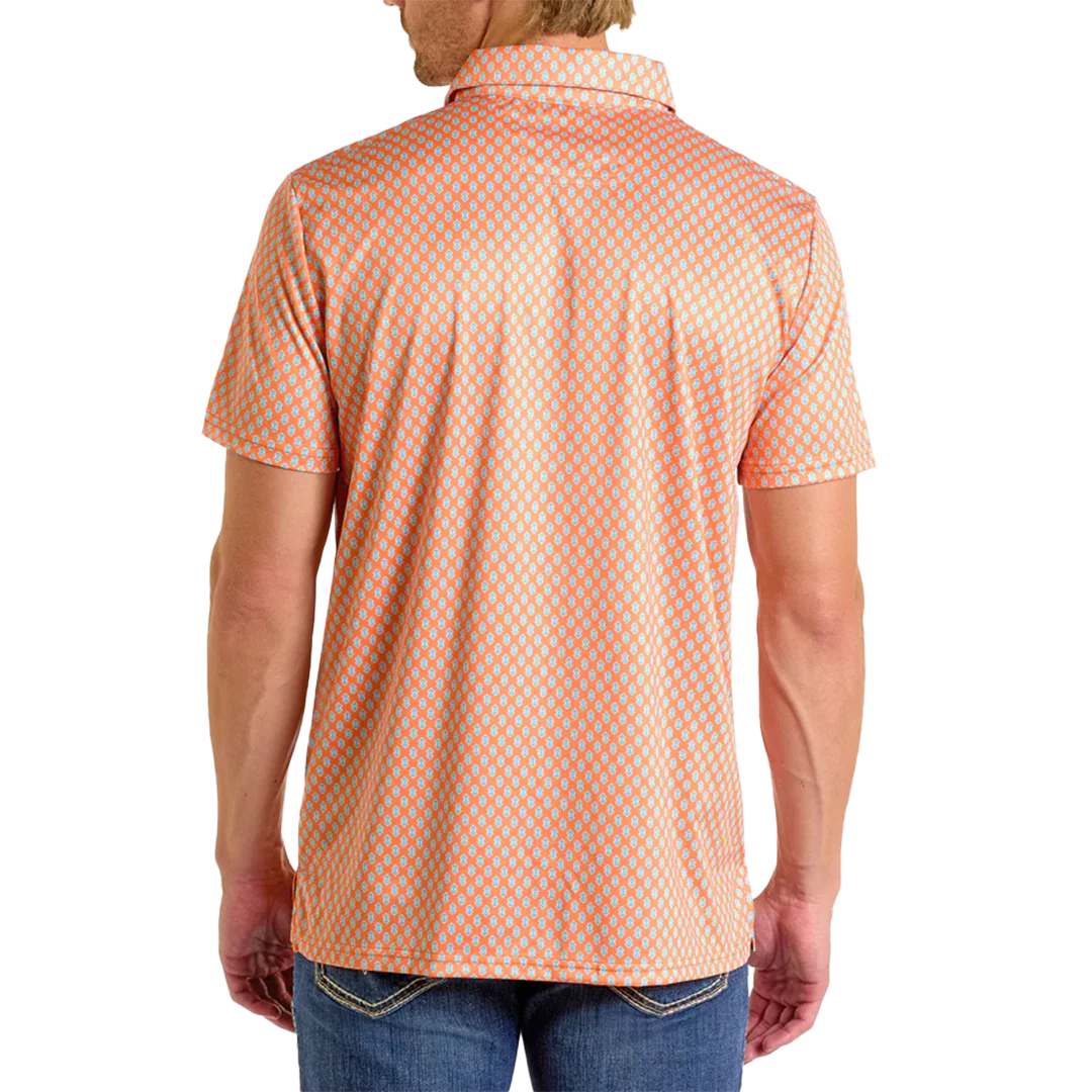 Rock & Roll Denim Men's Geometric Print Short Sleeve Polo