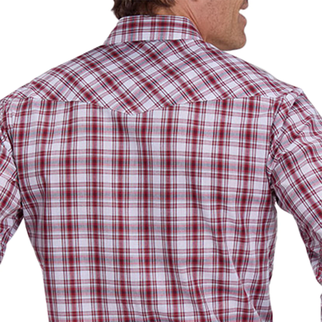 Roper Men's Plaid Print Long Sleeve Snap Shirt