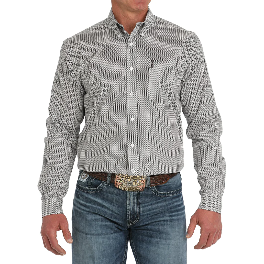 Cinch Men's Geometric Print Long Sleeve Button Shirt
