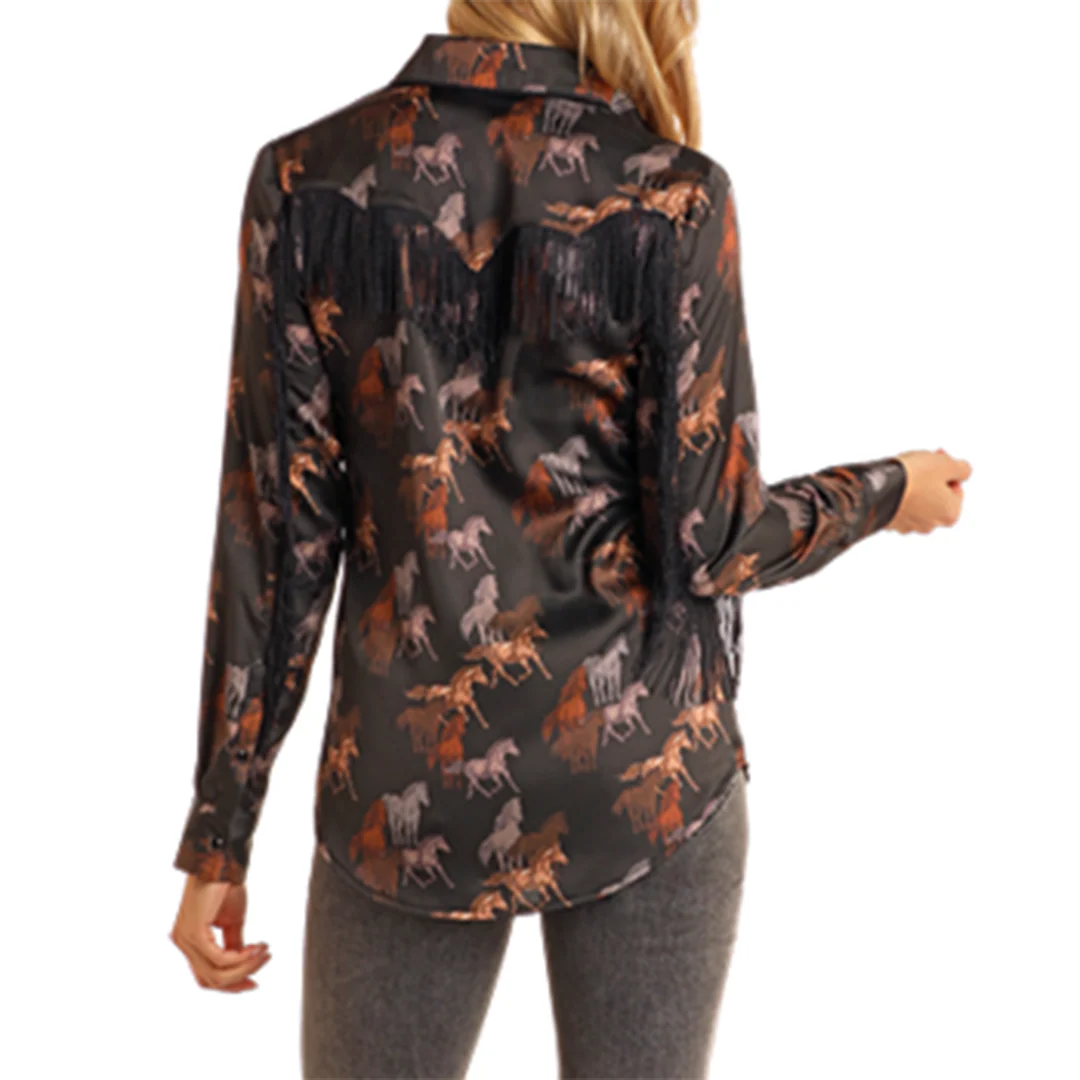 Rock & Roll Denim Women's Horse Print Shirt
