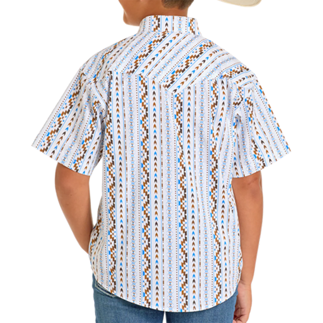Rock & Roll Denim Boys' Aztec Short Sleeve Snap Shirt