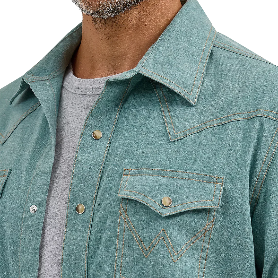 Wrangler Men's Retro Premium Western Long Sleeve Snap Shirt