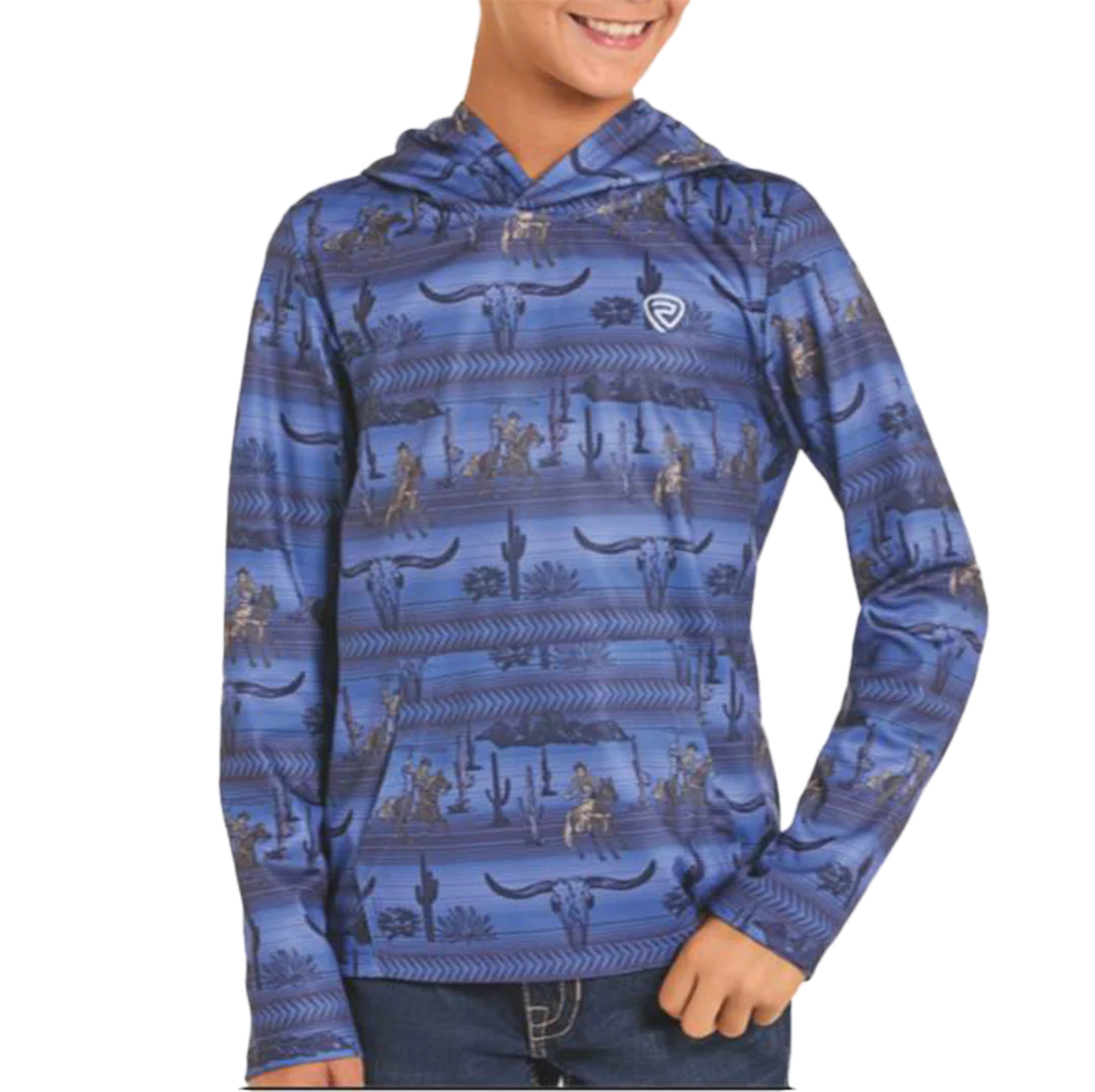 Rock & Roll Denim Boys' Aztec Performance Hoodie